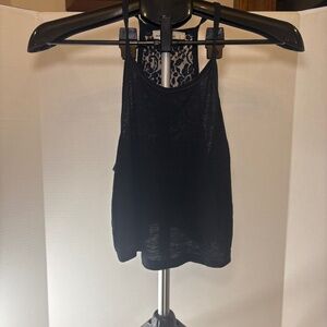 Abercrombie & Fitch Racerback Tank Top Size S Black Lace Back